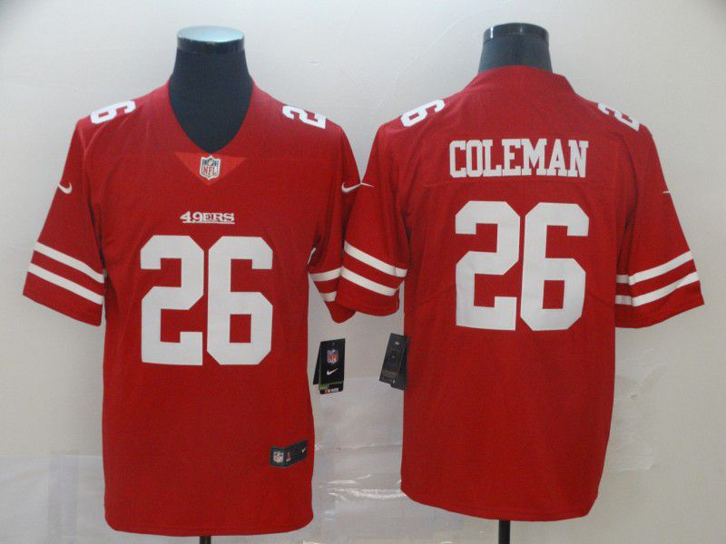 Men San Francisco 49ers #26 Coleman Red Nike Vapor Untouchable Limited Player NFL Jerseys->san francisco 49ers->NFL Jersey